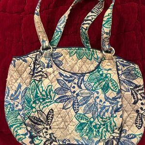 Vera Bradley Blue and Green Floral Tote